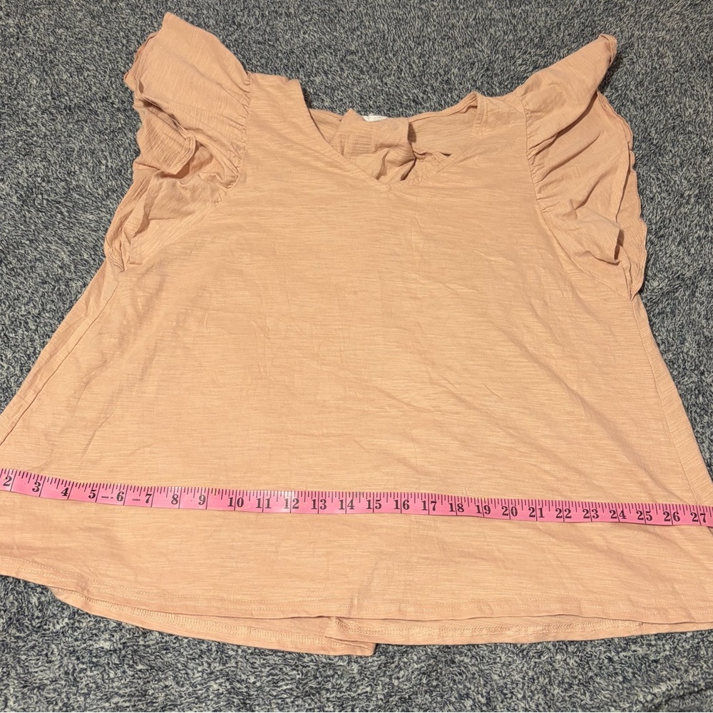 Love Riche Soft Peach Ruffle Sleeve Top - Picture 10 of 10